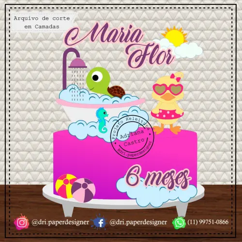 Arquivo de corte topo de bolo patinho