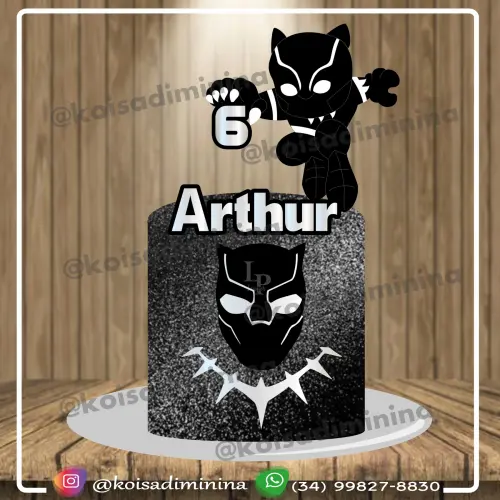 Arquivo de corte topo de bolo Pantera Negra