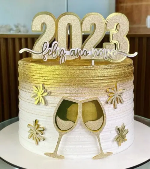 Arquivo de corte topo de bolo ano novo