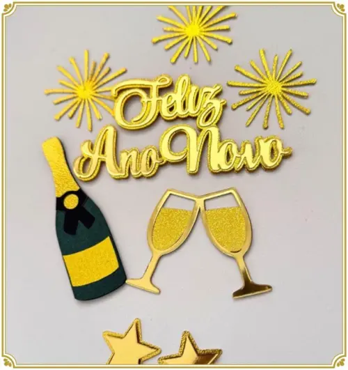 Arquivo de corte topo de bolo ano novo