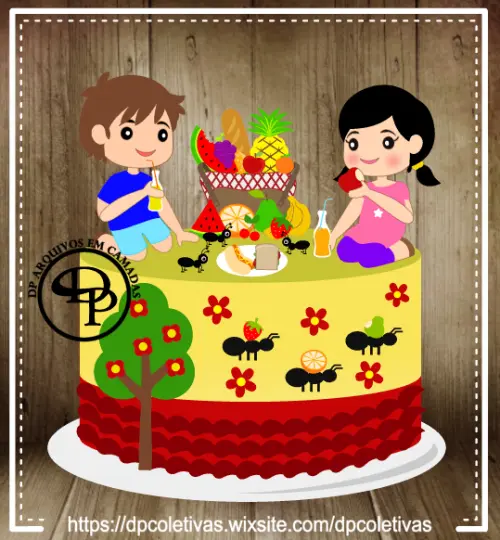 Arquivo de corte topo de bolo Pic Nic