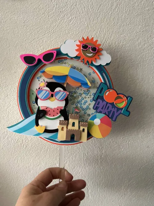 Arquivo de corte topo de bolo pinguim