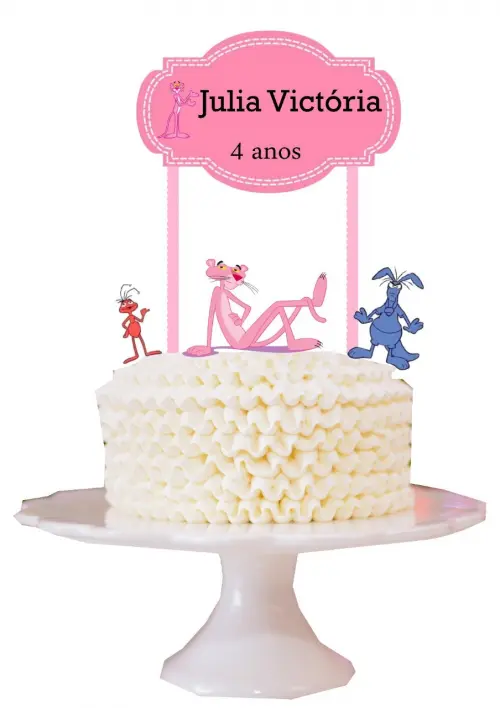 Arquivo de corte topo de bolo pantera cor de rosa