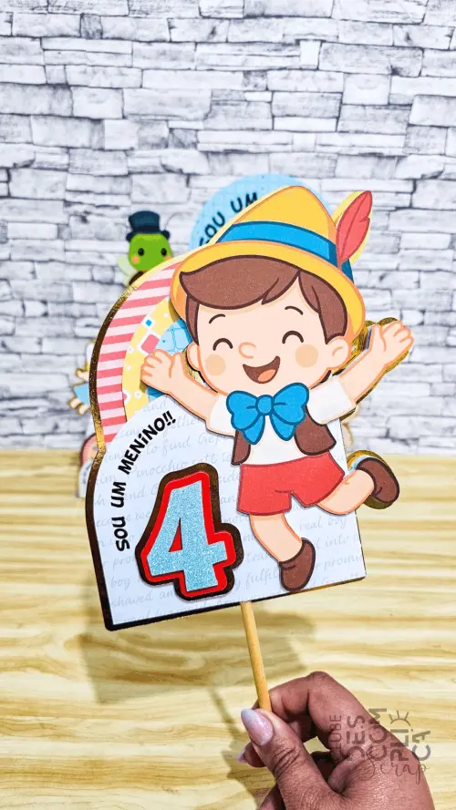 Arquivo de corte Topo de Bolo Pinóquio