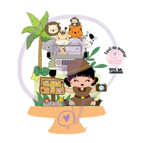 Arquivo de corte topo de bolo Safari