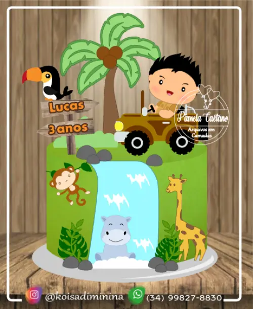 Arquivo de corte topo de bolo Safari