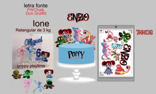 Arquivo de corte Topo de Bolo POPPY PLAYTIME