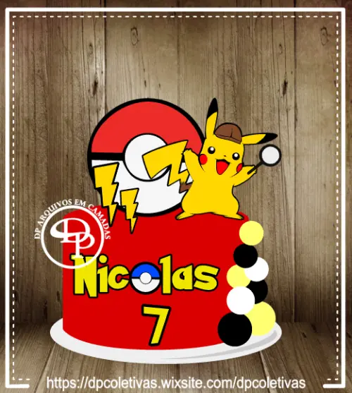 Arquivo de corte topo de bolo Pokemon