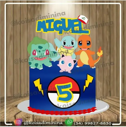 Arquivo de corte topo de bolo Pokemon