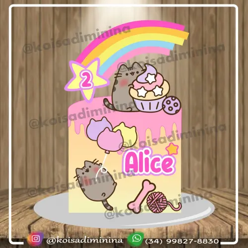 Arquivo de corte topo de bolo Pusheen Cat