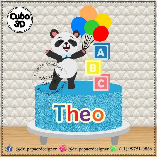 Arquivo de corte topo de bolo panda