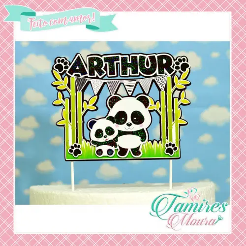 Arquivo de corte topo de bolo panda