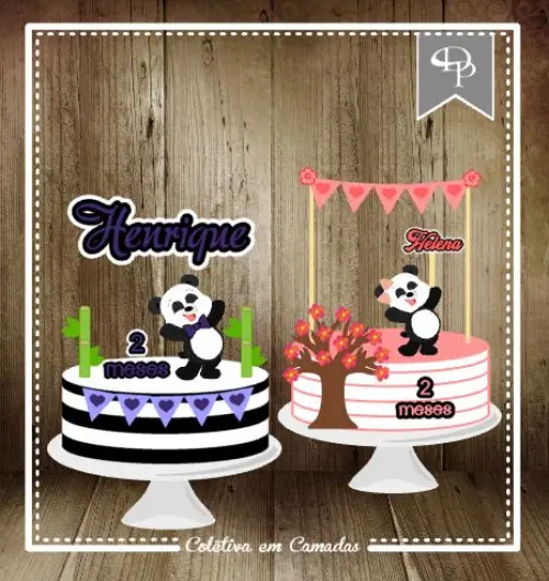 Arquivo de corte topo de bolo panda