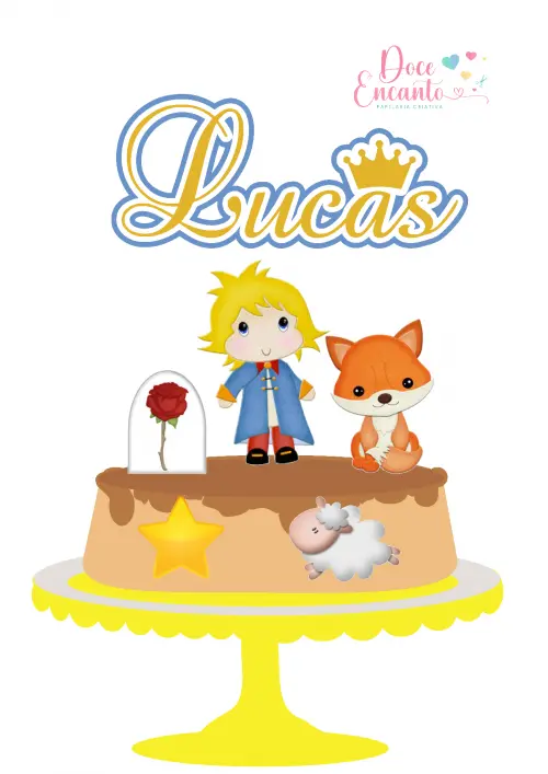 Arquivo de corte topo de bolo Pequeno Príncipe