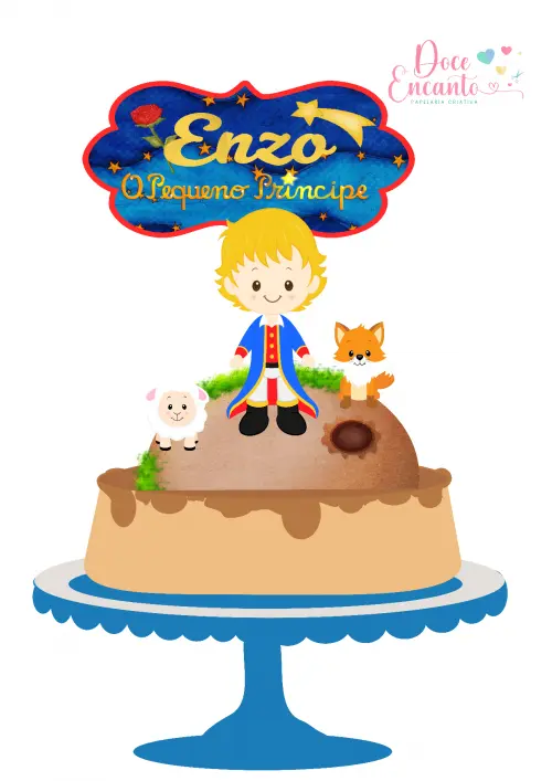 Arquivo de corte topo de bolo Pequeno Príncipe