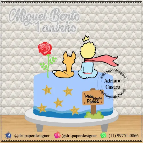 Arquivo de corte topo de bolo Pequeno Príncipe
