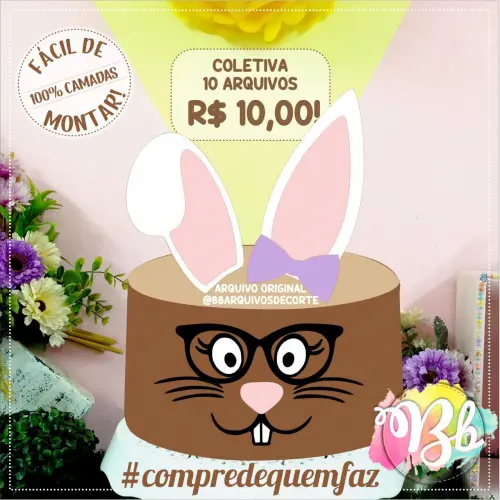 Arquivo de corte topo de bolo Páscoa