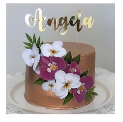 Arquivo de corte topo de bolo Orquidea