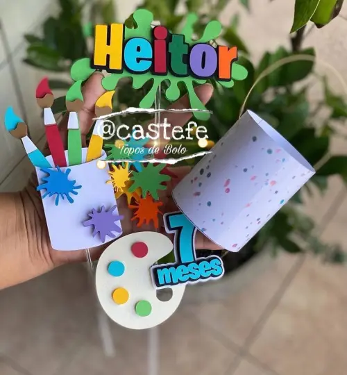 Arquivo de corte topo de bolo Pintando o 7