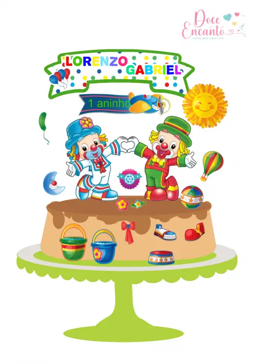 Arquivo de corte topo de bolo Patati Patatá