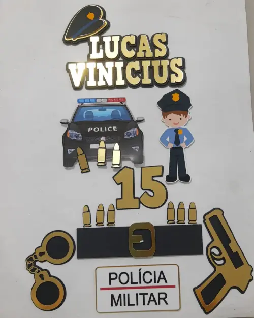 Arquivo de corte topo de bolo Policial