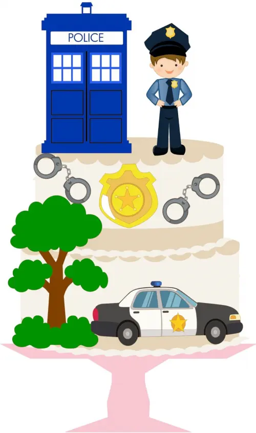 Arquivo de corte topo de bolo Policial