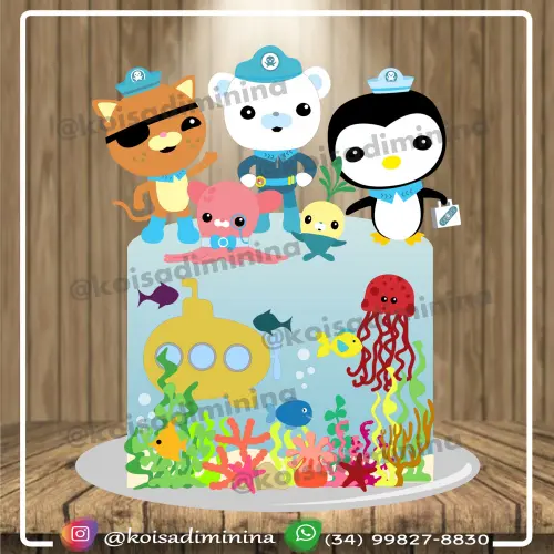 Arquivo de corte topo de bolo Octonautas