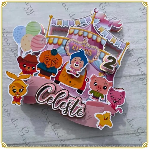 Arquivo de corte topo de bolo Palhaço Plim Plim