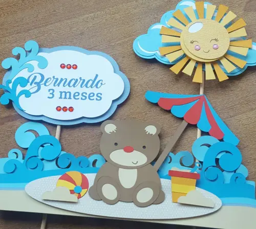 Arquivo de corte topo de bolo Praia