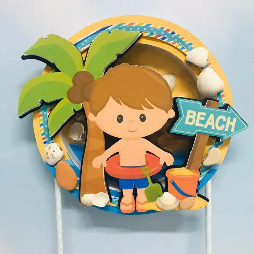 Arquivo de corte topo de bolo Praia