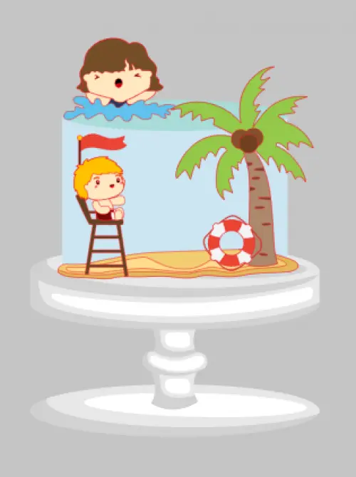 Arquivo de corte topo de bolo Praia