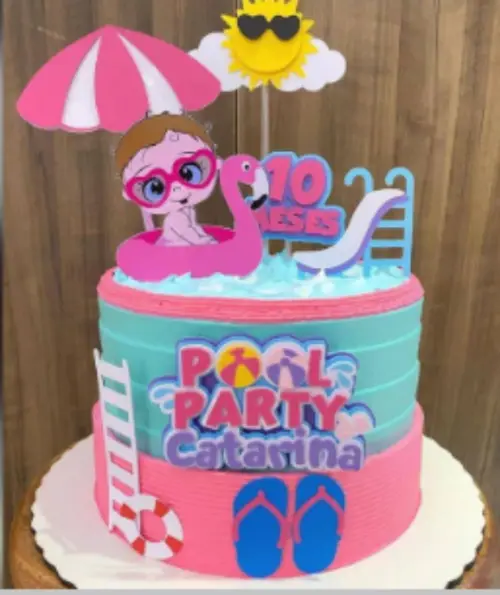 Arquivo de corte topo de bolo pool Party