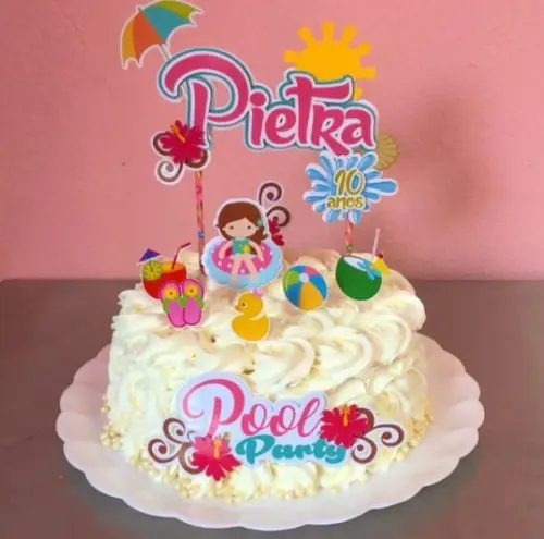 Arquivo de corte topo de bolo pool Party