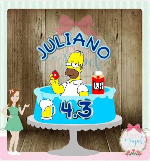 Arquivo de corte topo de bolo Simpsons