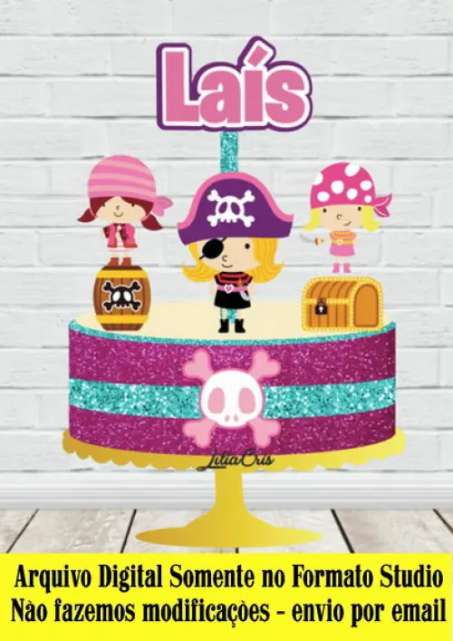 Arquivo de corte topo de bolo Piratas