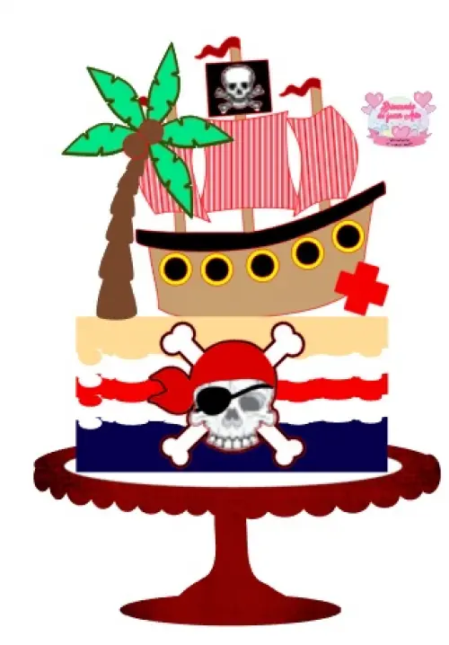 Arquivo de corte topo de bolo Piratas