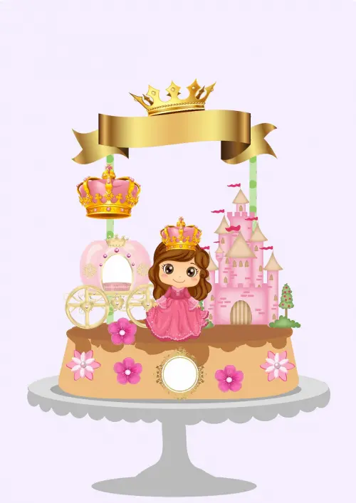 Arquivo de corte topo de bolo princesas