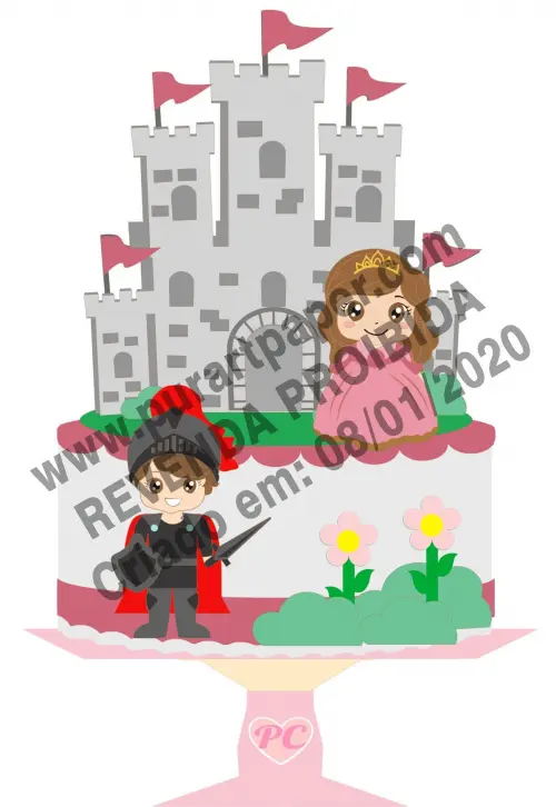 Arquivo de corte topo de bolo princesas