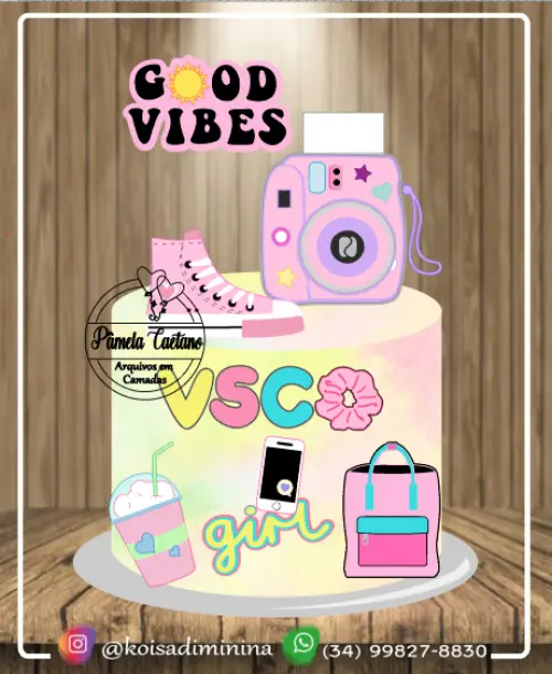 Arquivo de corte Topo de bolo Vsco Girl