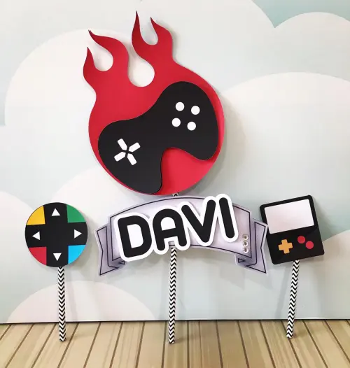 Arquivo de corte topo de bolo Video game