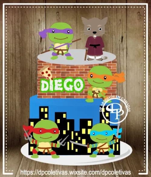 Arquivo de corte topo de bolo Tartaruga Ninja