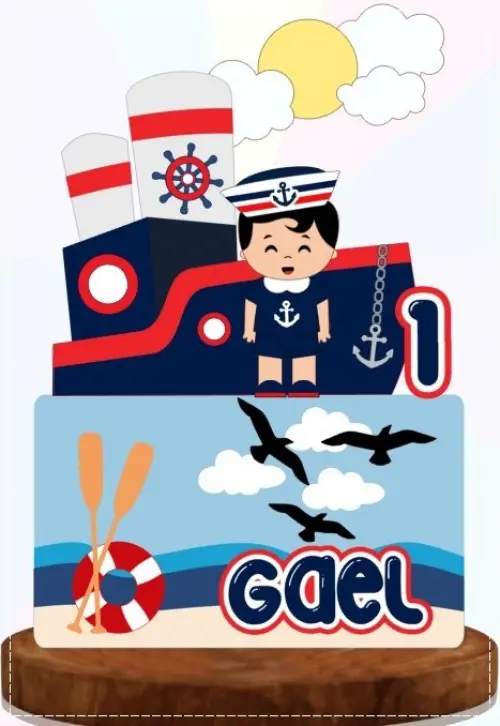 Arquivo de corte topo de bolo Marinheiro