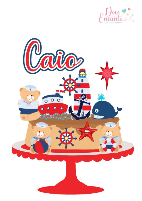 Arquivo de corte topo de bolo Marinheiro