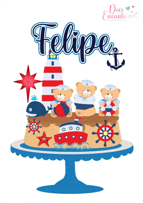 Arquivo de corte topo de bolo Marinheiro