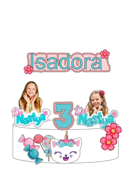 Arquivo de corte Topo de Bolo Nastya