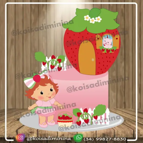 Arquivo de corte topo de bolo Moranguinho