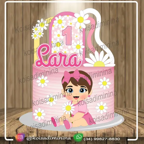 Arquivo de corte topo de bolo Margarida