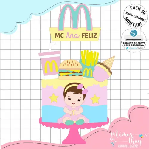 Arquivo de corte topo de bolo Mc Donalds