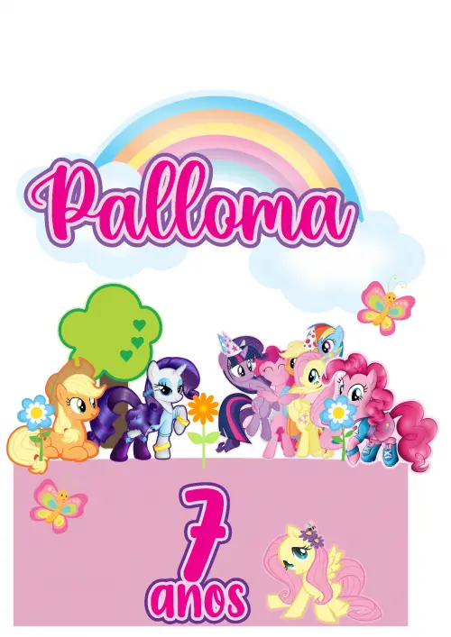 Arquivo de corte topo de bolo my little poney