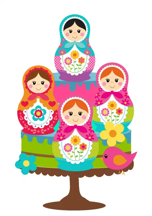 Arquivo de corte topo de bolo Matrioska